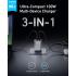 Anker Prime Charger, 100W 3-Port GaN USB C Charger Block, Foldable and Compact for MacBook, iPad, iPhone 17 Series, Galaxy S24/S23, and More - Black
